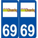 69 Charly logo autocollant plaque stickers ville