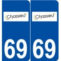 69 Chassieu logo autocollant plaque stickers ville