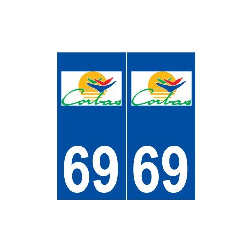 69 Corbas logo autocollant plaque stickers ville