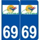 69 Corbas logo autocollant plaque stickers ville