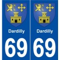 69 Dardilly blason autocollant plaque stickers ville