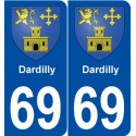 69 Dardilly blason autocollant plaque stickers ville