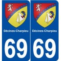 69 Décines-Charpieu blason autocollant plaque stickers ville