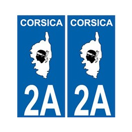 2A Haute-Corse autocollant plaque corsica