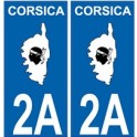 2A Haute-Corse autocollant plaque corsica