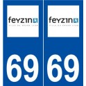 69 Feyzin logo autocollant plaque stickers ville