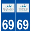 69 Fontaines-sur-Saône logo autocollant plaque stickers ville