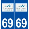 69 Fontaines-sur-Saône logo autocollant plaque stickers ville
