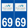 69 Fontaines-sur-Saône logo autocollant plaque stickers ville