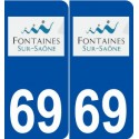 69 Fontaines-sur-Saône logo autocollant plaque stickers ville