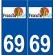 69 Francheville logo autocollant plaque stickers ville
