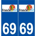 69 Francheville logo autocollant plaque stickers ville