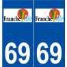 69 Francheville logo autocollant plaque stickers ville