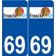 69 Francheville logo autocollant plaque stickers ville