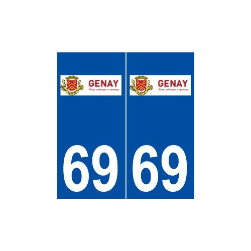 69 Genay logo autocollant plaque stickers ville