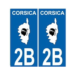 2B Corse du Sud autocollant plaque Corsica