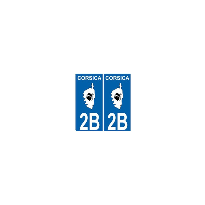 2B Corse du Sud autocollant plaque Corsica