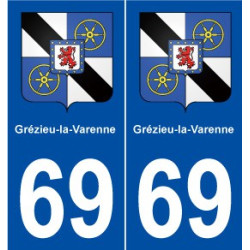 69 Grézieu-la-Varenne blason autocollant plaque stickers ville