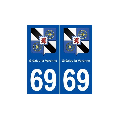 69 Grézieu-la-Varenne blason autocollant plaque stickers ville