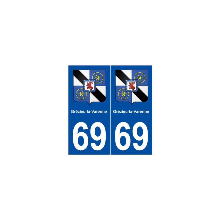 69 Grézieu-la-Varenne blason autocollant plaque stickers ville