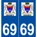 69 Irigny logo autocollant plaque stickers ville