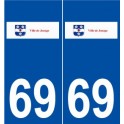69 Jonage logo autocollant plaque stickers ville