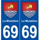 69 La Mulatière blason autocollant plaque stickers ville