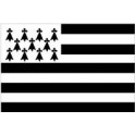 Sticker flag Breton Breizh Bretagne gwen ha du
