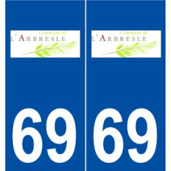 69 L'Arbresle logo autocollant plaque stickers ville