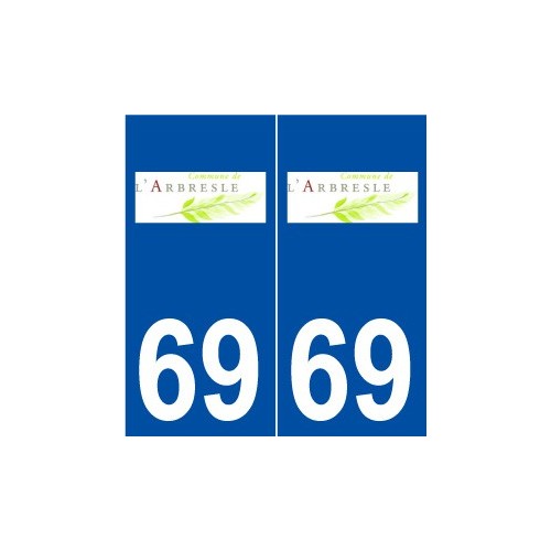 69 L'Arbresle logo autocollant plaque stickers ville