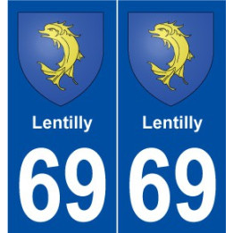 69 Lentilly blason autocollant plaque stickers ville