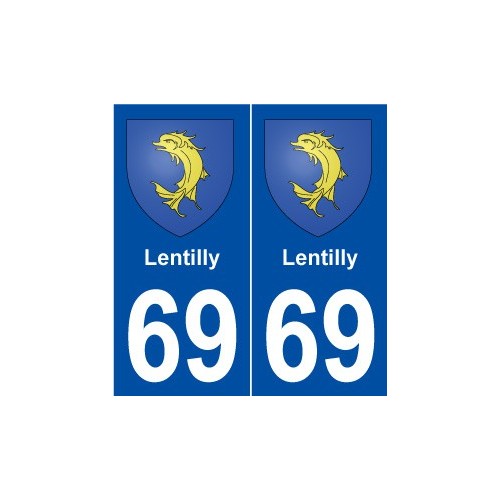 69 Lentilly blason autocollant plaque stickers ville