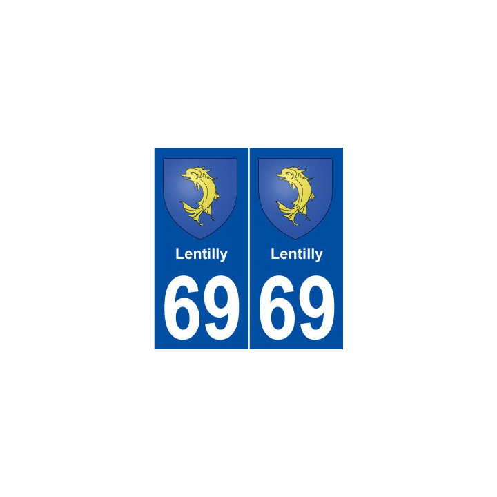 69 Lentilly blason autocollant plaque stickers ville
