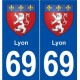 69 Lyon blason autocollant plaque stickers ville