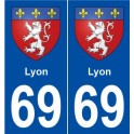 69 Lyon blason autocollant plaque stickers ville