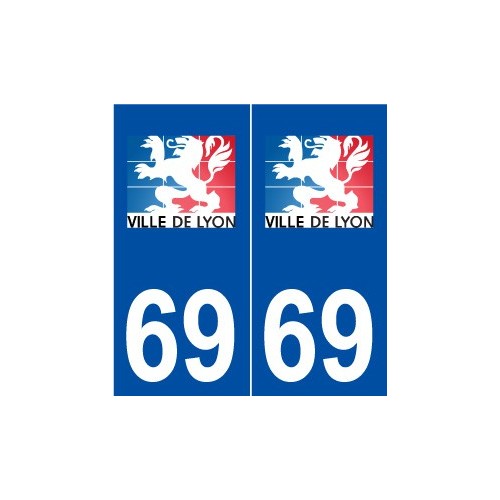 69 Lyon logo autocollant plaque stickers ville
