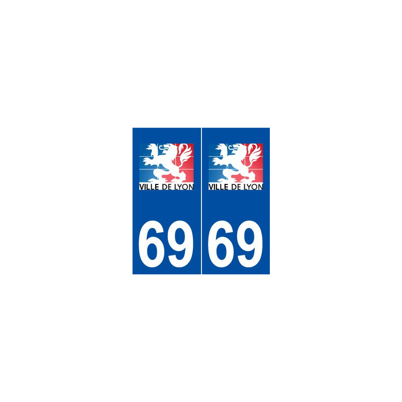 69 Lyon logo autocollant plaque stickers ville