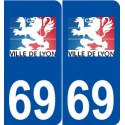 69 Lyon logo autocollant plaque stickers ville