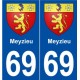 69 Meyzieu blason autocollant plaque stickers ville