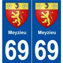 69 Meyzieu blason autocollant plaque stickers ville