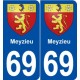 69 Meyzieu blason autocollant plaque stickers ville