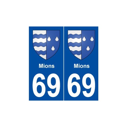 69 Mions blason autocollant plaque stickers ville