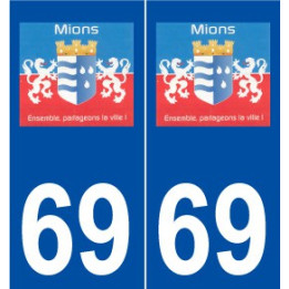 69 Mions logo autocollant plaque stickers ville
