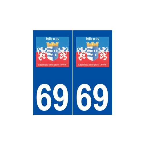 69 Mions logo autocollant plaque stickers ville