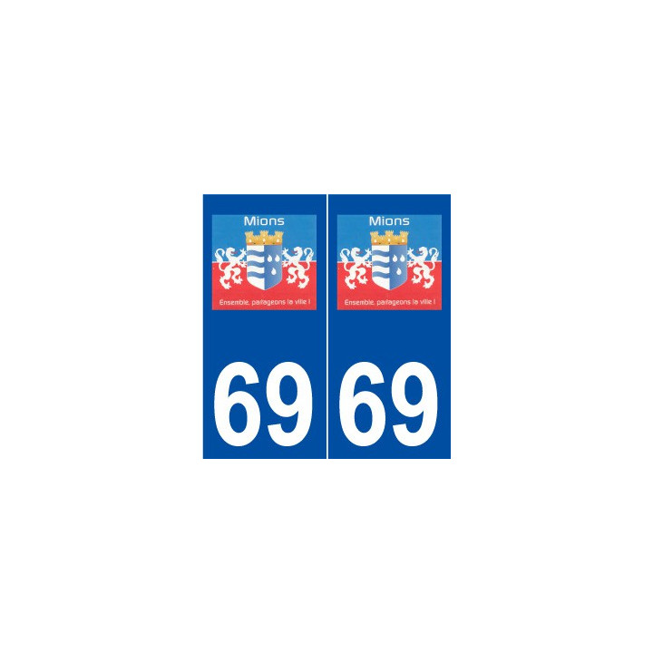 69 Mions logo autocollant plaque stickers ville