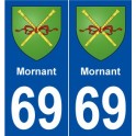 69 Mornant blason autocollant plaque stickers ville