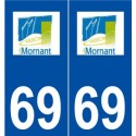 69 Mornant logo autocollant plaque stickers ville