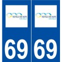 69 Neuville-sur-Saône logo autocollant plaque stickers ville