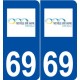 69 Neuville-sur-Saône logo autocollant plaque stickers ville