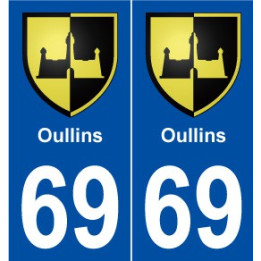 69 Oullins blason autocollant plaque stickers ville